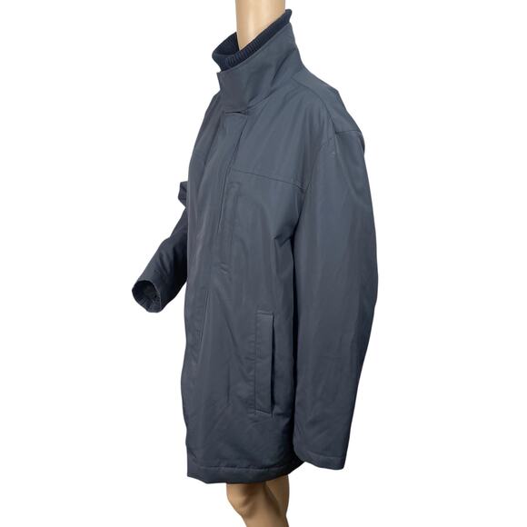 Tasso Elba Gray Funnel Neck Long Jacket Coat Men's SZ L - Picture 7 of 15